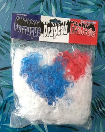 Perruque drapeau français supporter foot
