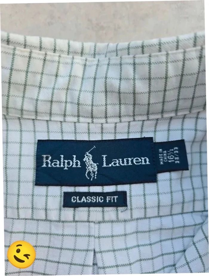 Chemise Ralph Lauren manche longue Taille L blanc Homme Men CHE117 - photo numéro 3