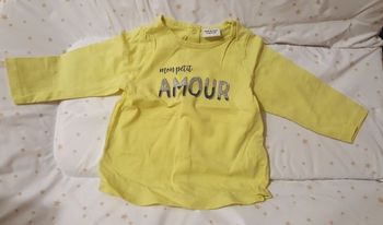 Tes shirt jaune 12 mois