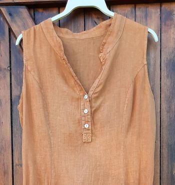 Robe sans manche orange en lin, taille M/38