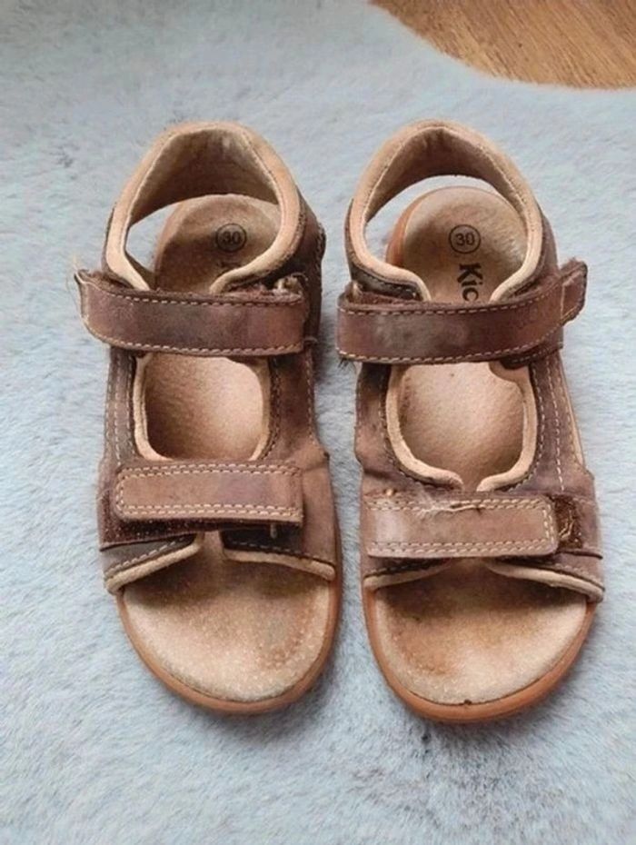 Sandales Kickers Platino marron clair pointure 30 - photo numéro 3
