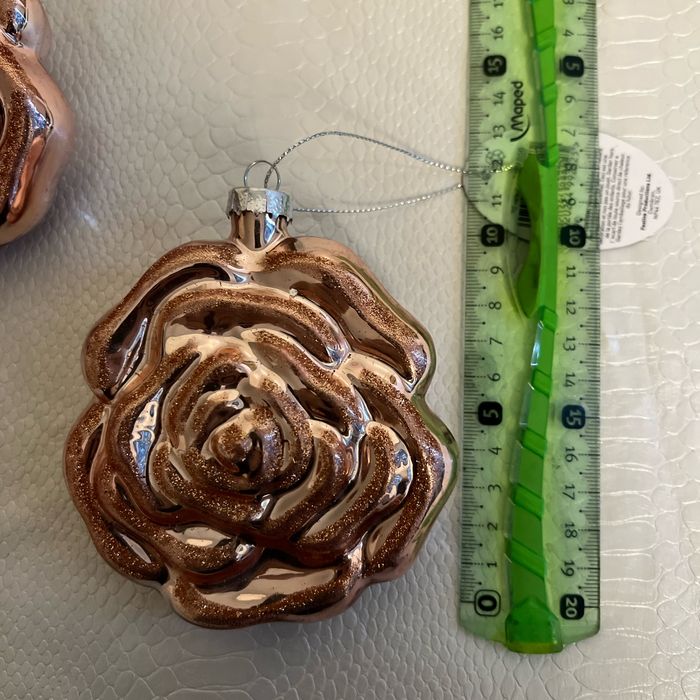 Lot de 4 rose decoration de sapin noel - photo numéro 2