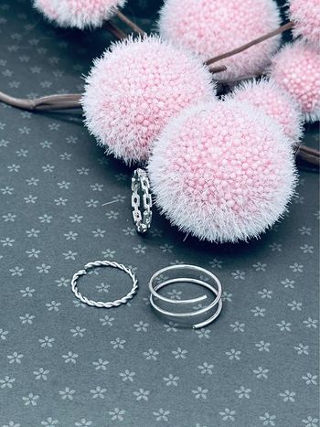 Lot de 3 bagues couleur argent