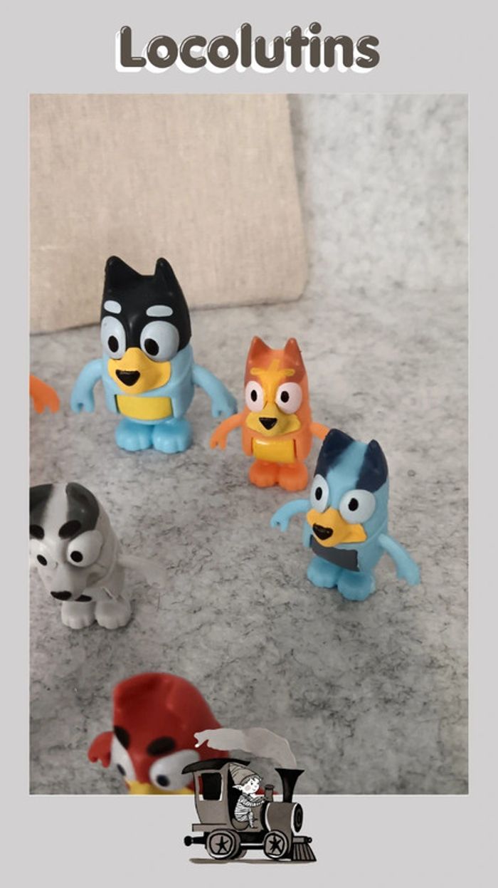 🚂 lot de 8 figurines bluey - photo numéro 4