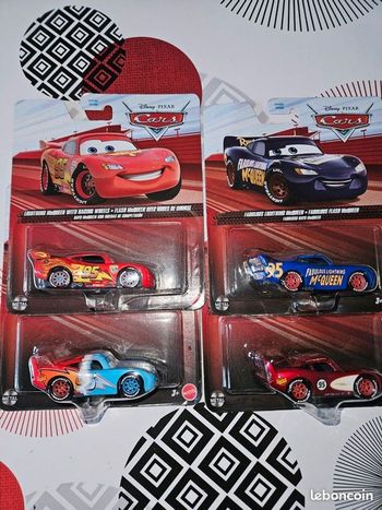 Lot 4 voitures cars disney mattel metal neuf cars disney pixar mattel