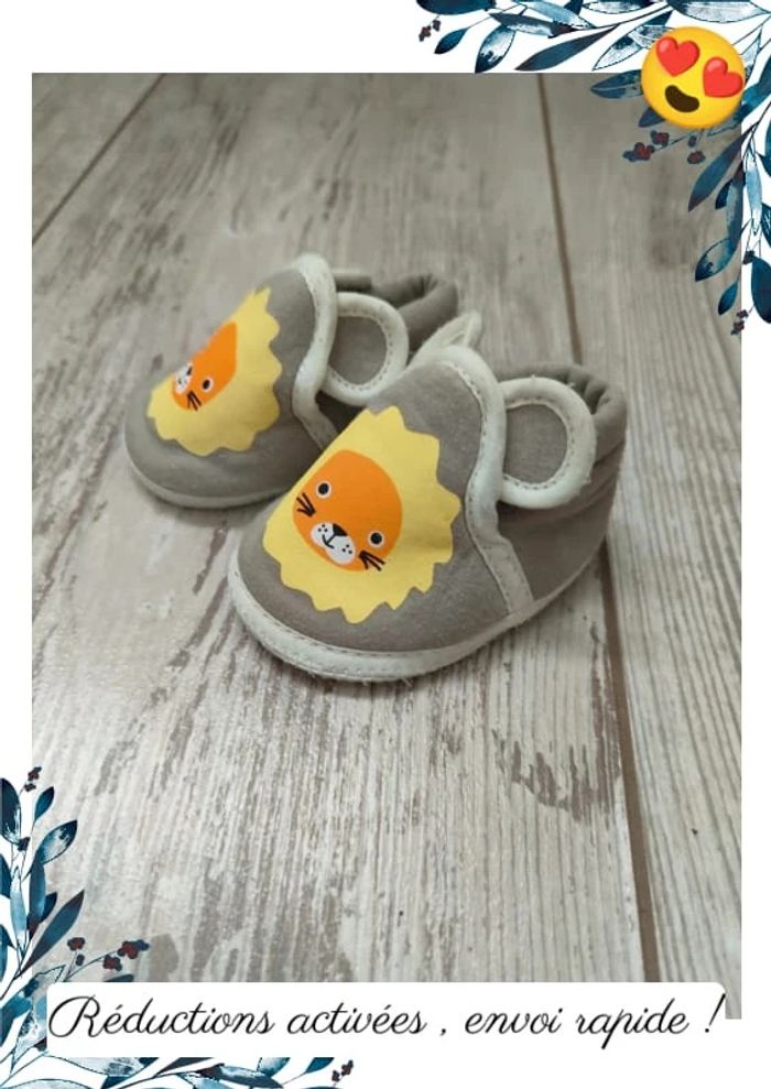 Chaussons lions bébé - photo numéro 3