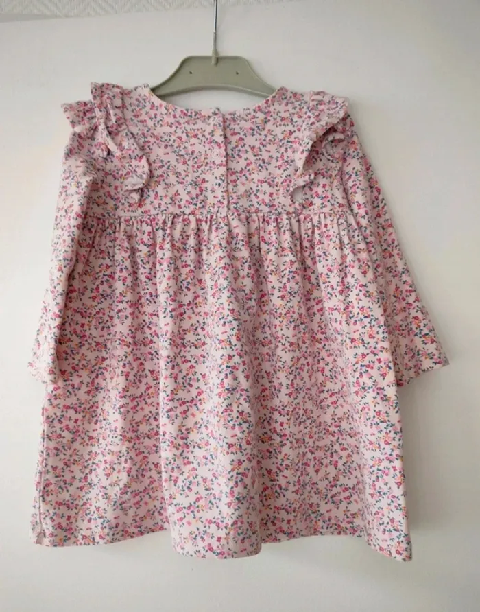 (a) robe rose fleurie CottonBaby 18/24m - photo numéro 5