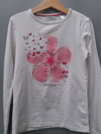 T-shirt blanc à manches longues - 10 ans