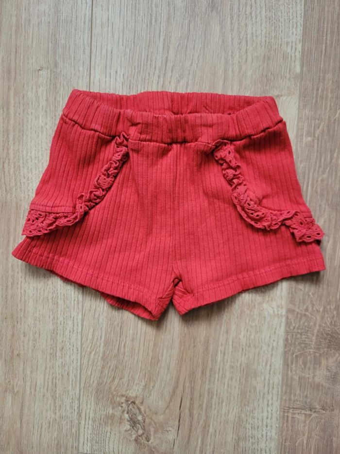 Short en coton rouge - 74cm