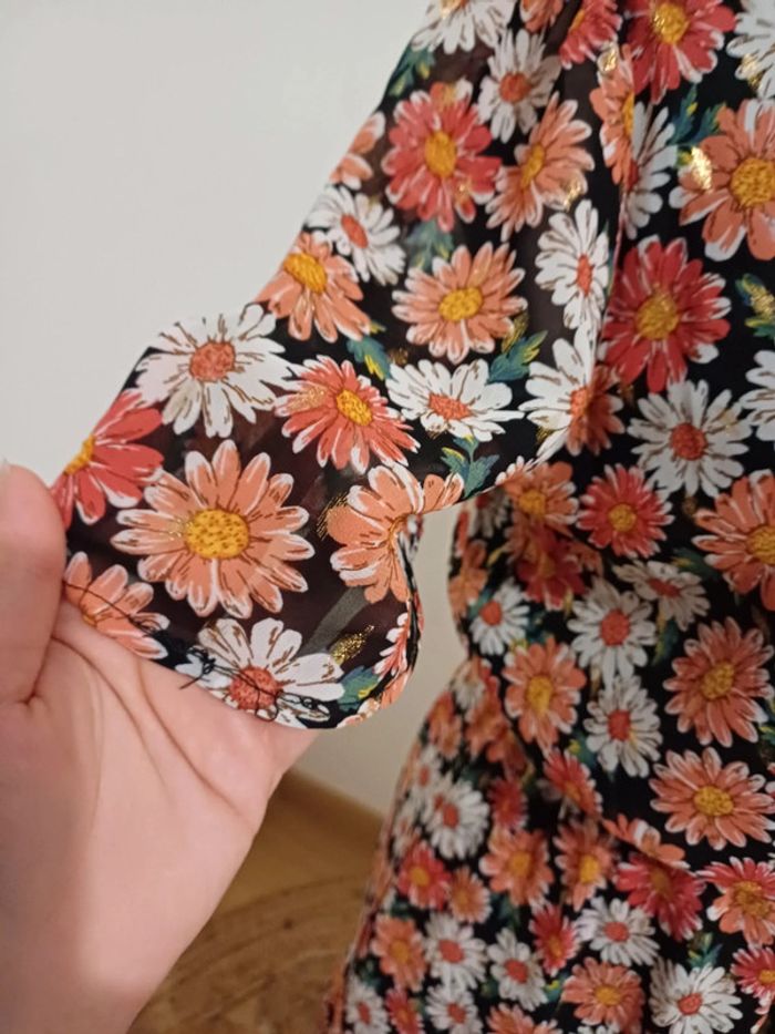 Robe cache-coeur Fleurie Flamant Rose taille M 38 - photo numéro 3