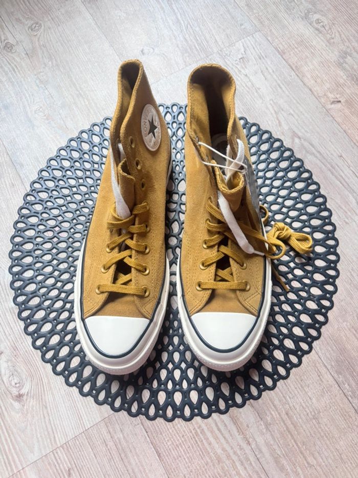 Converse moutarde suedine cuir - photo numéro 2