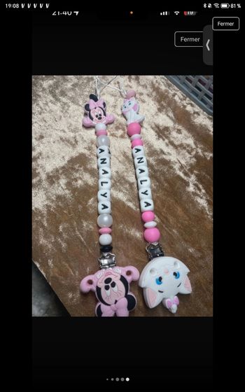 Attache tétine personnalisée x2