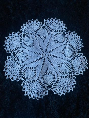 Ancien napperon blanc au crochet