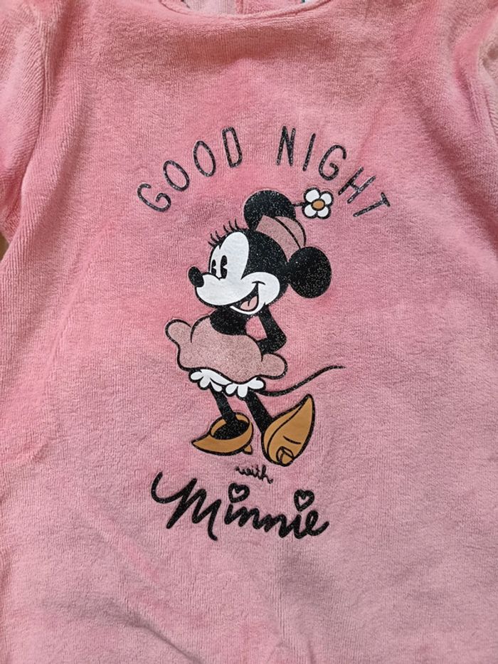 Pyjama Minnie Disney Baby rose velours fille 9 mois - photo numéro 2