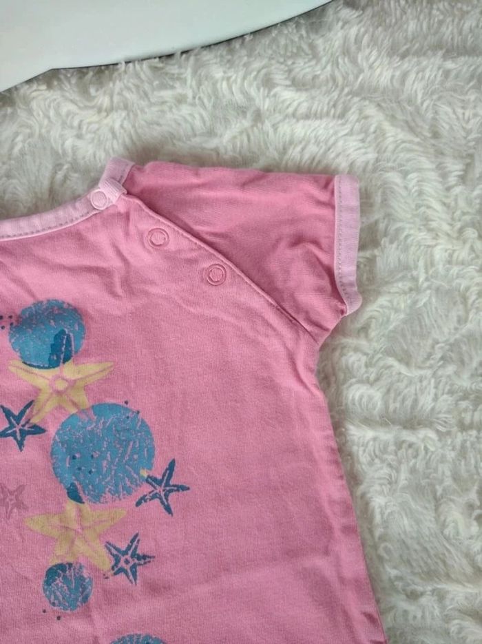 Barboteuse Combinaison été Combishort Fille 3 mois Étoile de mer 100% coton Carrefour - photo numéro 4