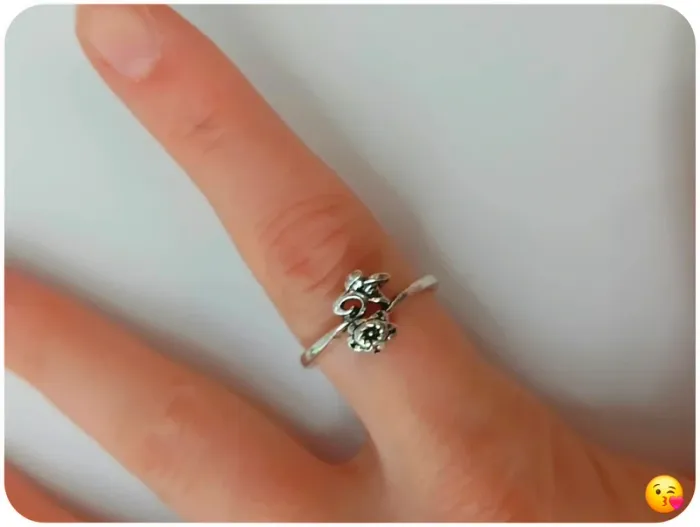 Bague argentée tendance en acier inoxydable