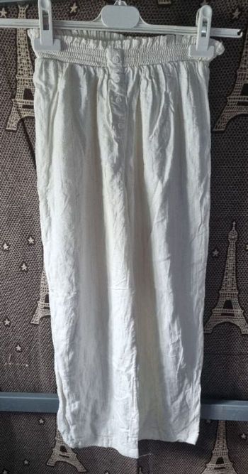 Pantalon léger blanc pailleté à jambes larges 10ans