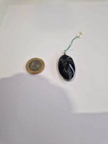 Pendentif obsidienne arc en ciel colombe