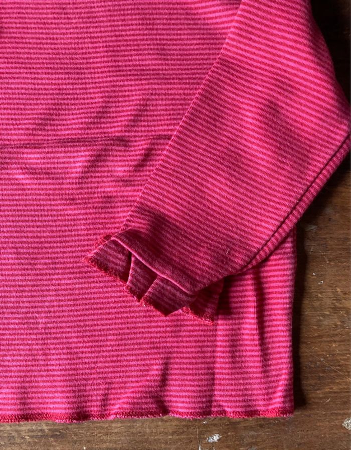 Tee-shirt raye rose et rouge 18m Petit Bateau - photo numéro 3