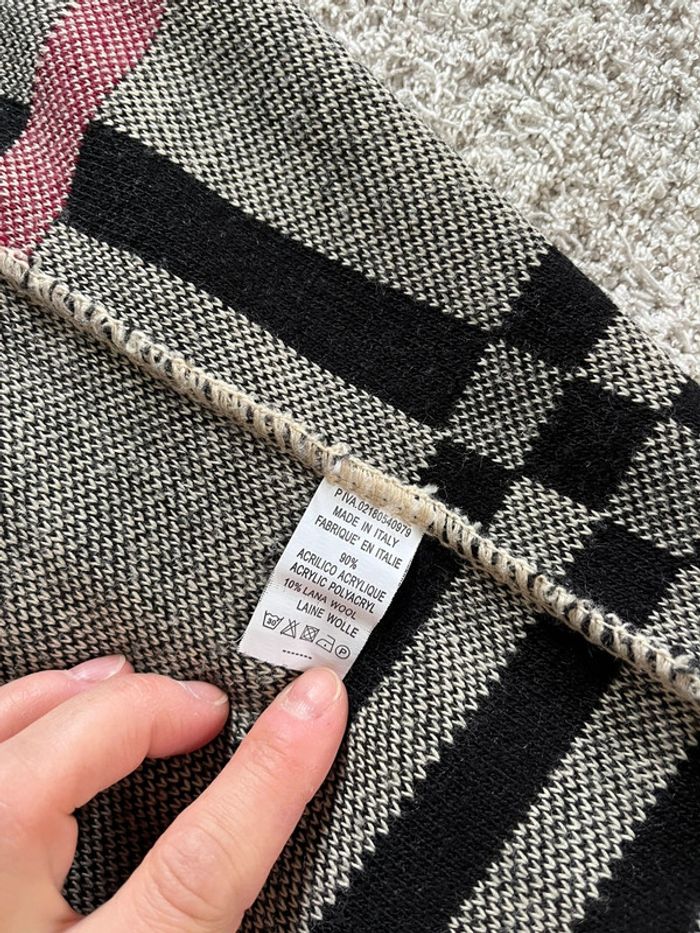 Gilet long à capuche beige rayé noir taille unique - photo numéro 4
