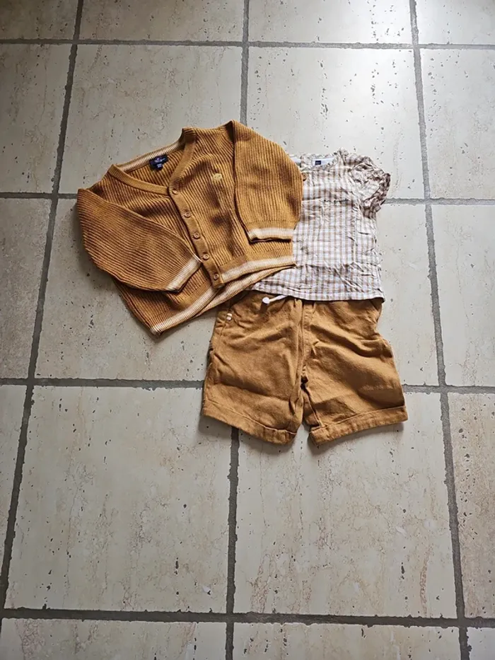 Ensemble gilet/body/short - sergent major - 24 mois/86 cm