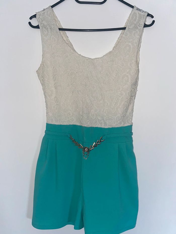 Combi short blanc/ turquoise - photo numéro 4