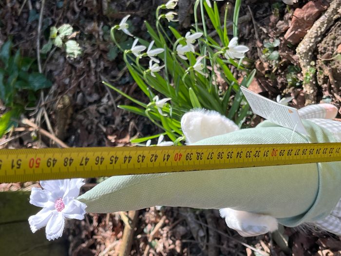 gnome de Pâques avec oreilles de lapin en vichy vert et blanc - photo numéro 3