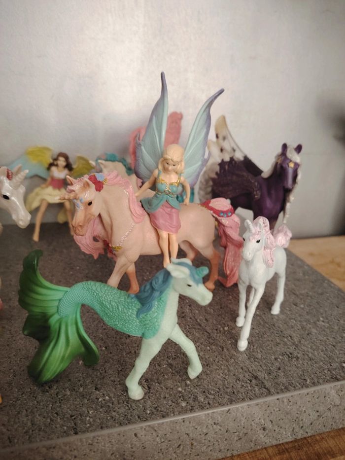 Lot schleich bayala fee chevaux poulain licorne cavalière tbe - photo numéro 3
