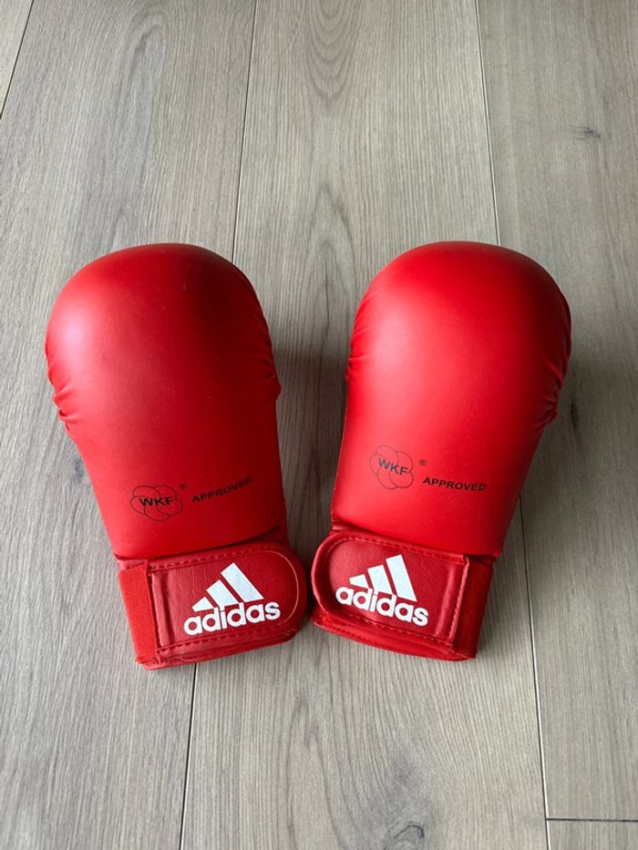 Mitaines Karaté sans pouce rouge Adidas T. XL