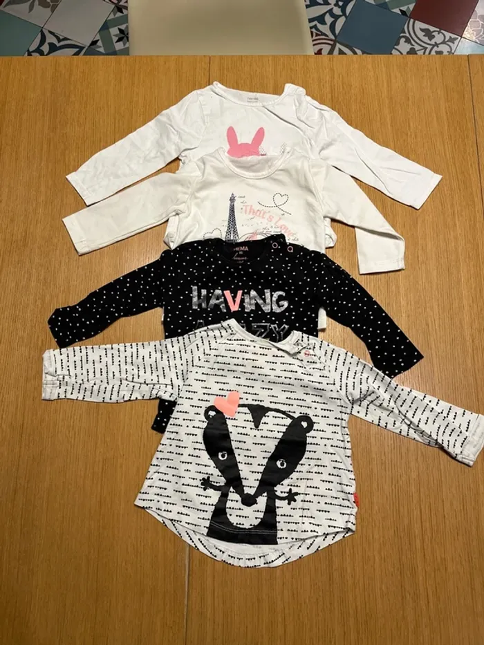 Lot de 4 tee shirt manches longues