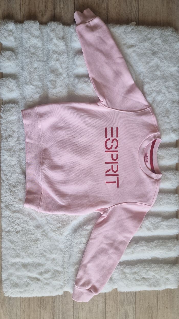 Sweat-shirt ras du cou et manches longues pour fille, rose, avec logo ESPRIT - photo numéro 2