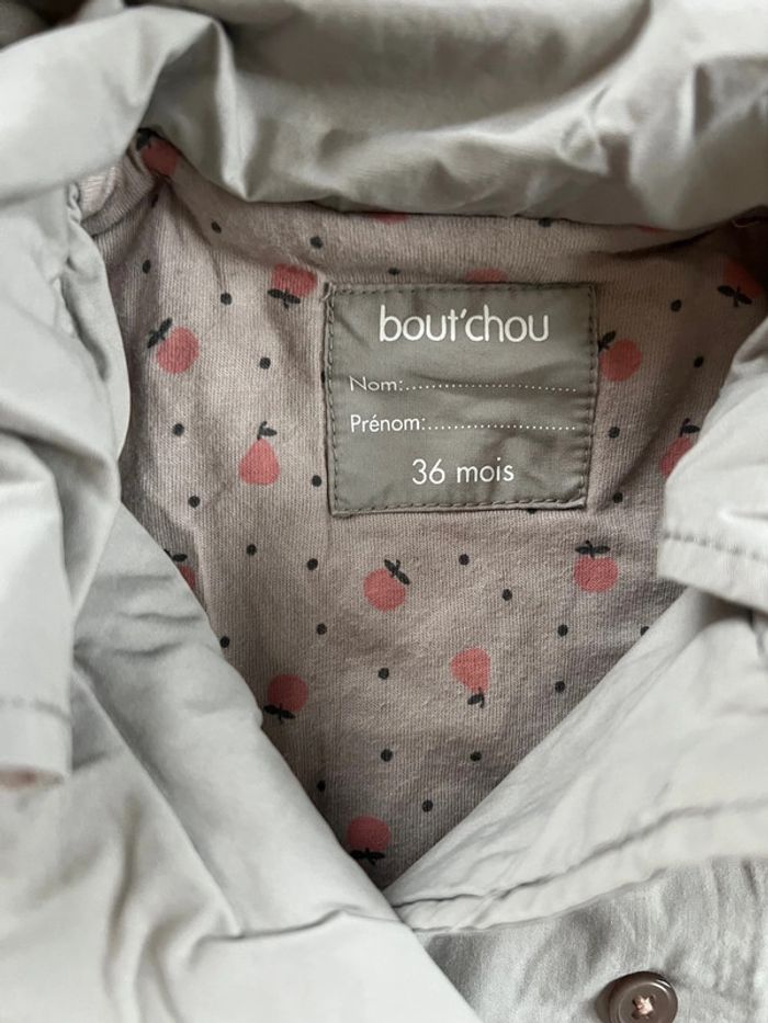 Manteau à capuche bout chou 36 mois gris fille très bon état - photo numéro 3
