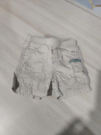 Short bébé garçon 1 mois beige hippo rigolo