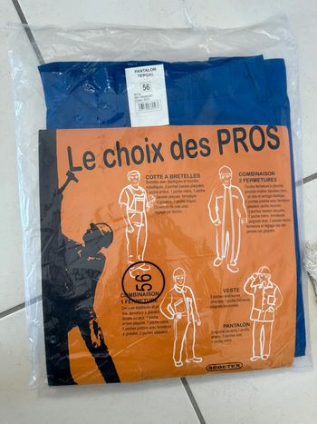Pantalon 56 bleu de travail en Tergal neuf sedetex