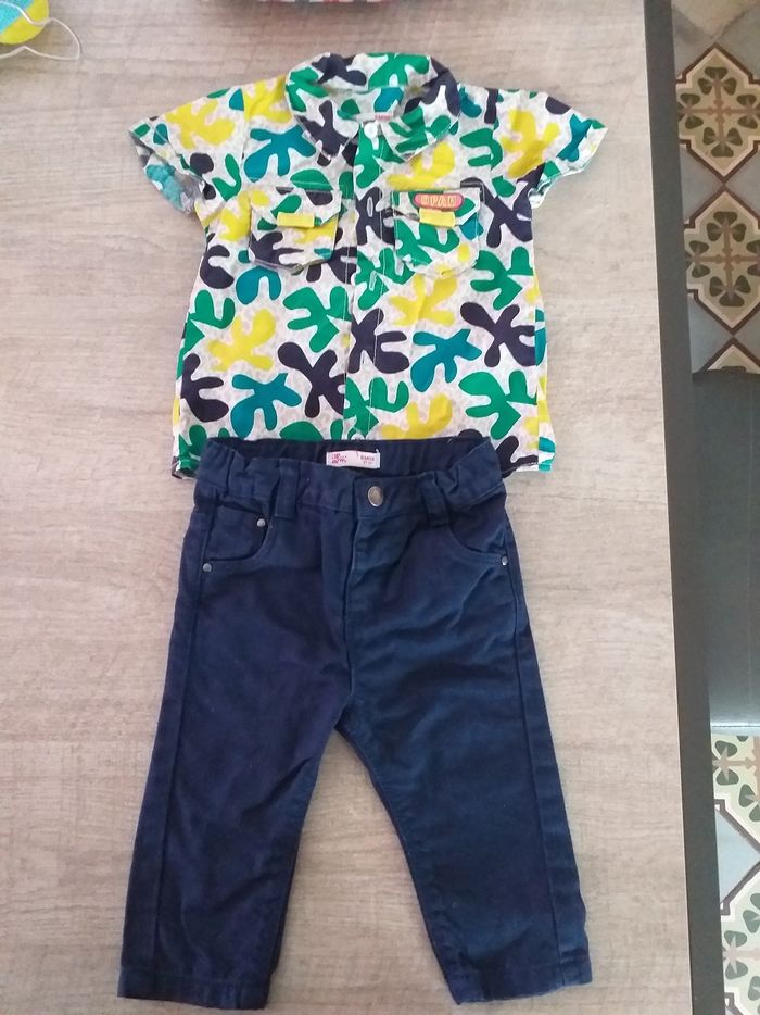 Ensemble pantalon/chemisette DPAM garçon 6 mois