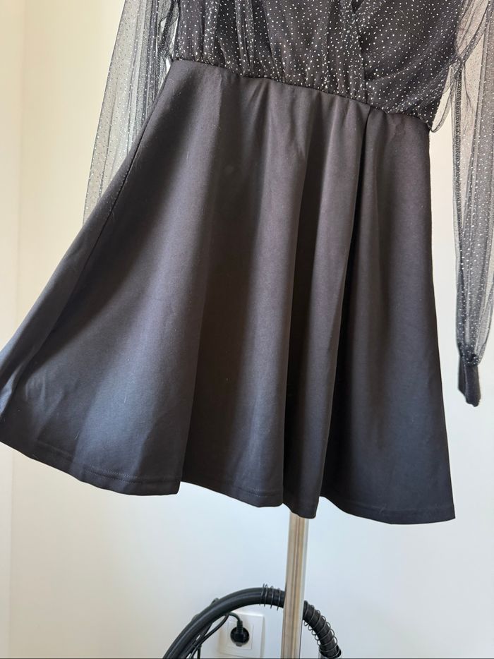 Robe noir à paillettes à manche longues transparente S - photo numéro 5