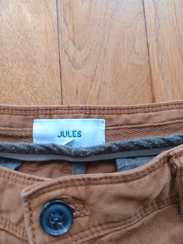 Pantalon homme marron, coupe droite marque Jules , comme neuf, taille 36 - photo numéro 3