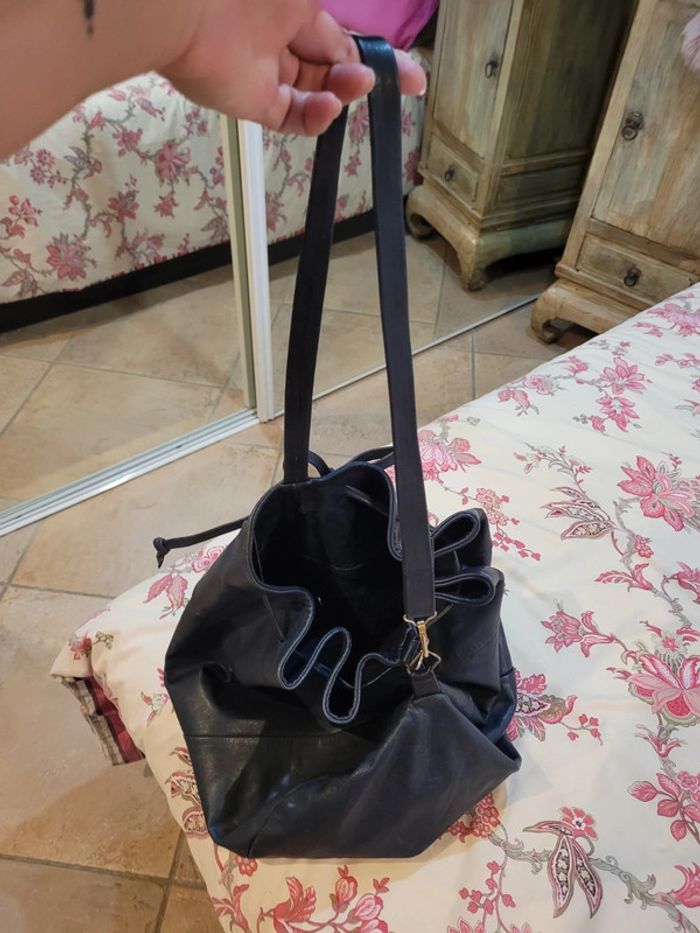 Sac baluchon en cuir vintage - photo numéro 3