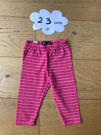 Legging 3/4 rose taille 2-3 ans Tex