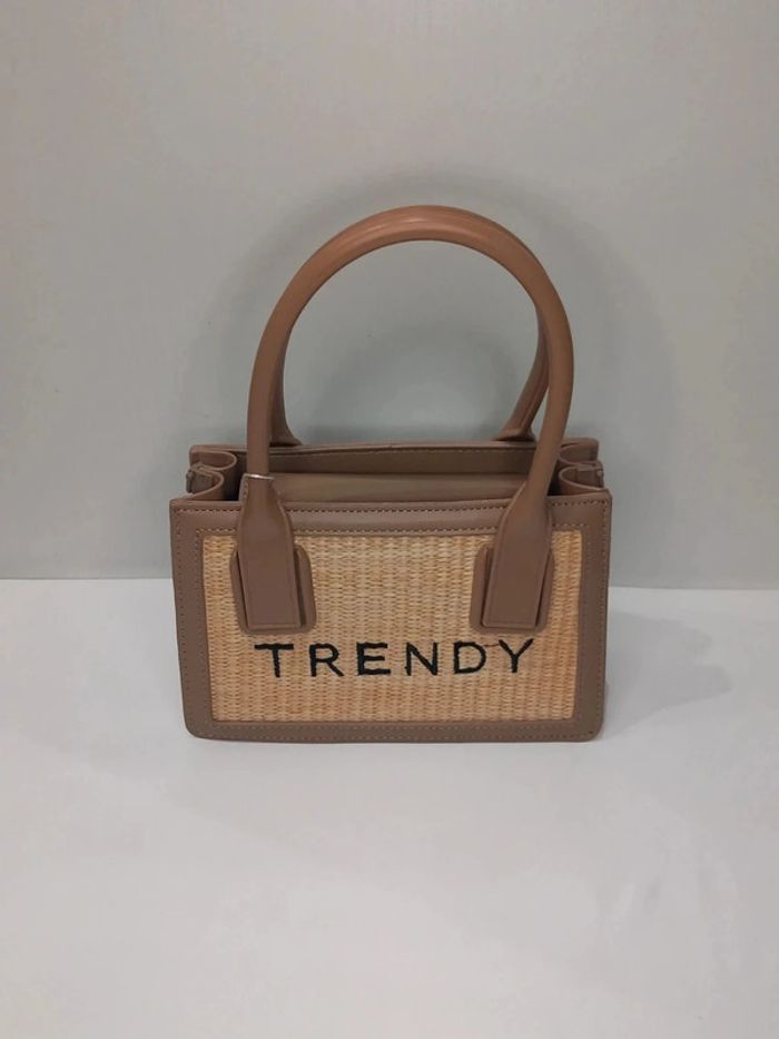 Sac à main Tom & Eva marron en similicuir et en tressé