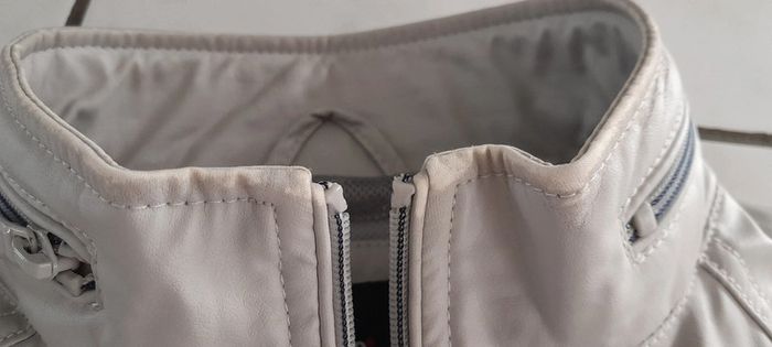 Veste simili cuir gris clair Célio - photo numéro 6