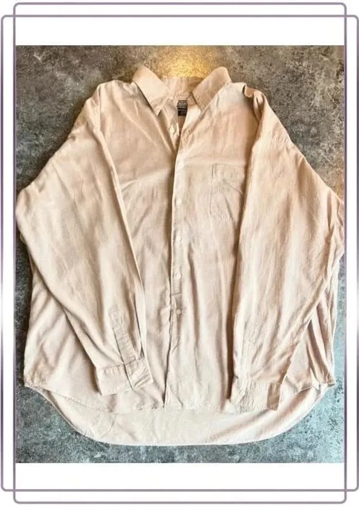 Chemise moutarde/blanc Ralph Lauren coton XXL - Men shirt - Herrenhemd - Camicia uomo