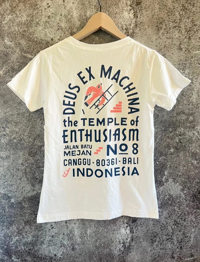 T-shirt blanc femme Deus Ex Machina taille XS Camiseta blanca mujer Maglietta donna Weißes Damen