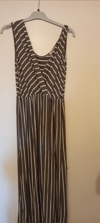 Robe rayures kaki/blanc
