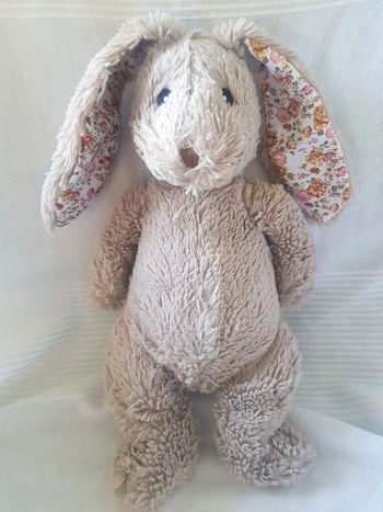 Peluche lapin  oreilles  fleuries