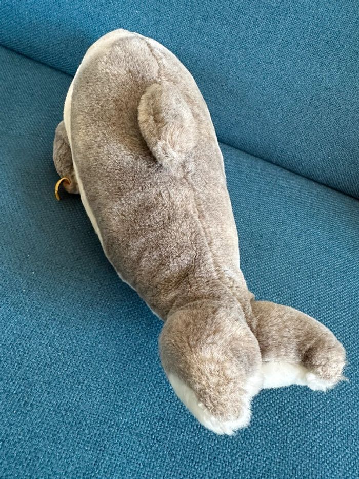 Peluche vintage Dauphin Steiff 32cm doudou collection gris poisson baleine mer océan - photo numéro 4