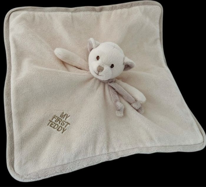 ❤️B5148  Doudou plat Mouchoir Ours My First Teddy Beige BUKOWSKI