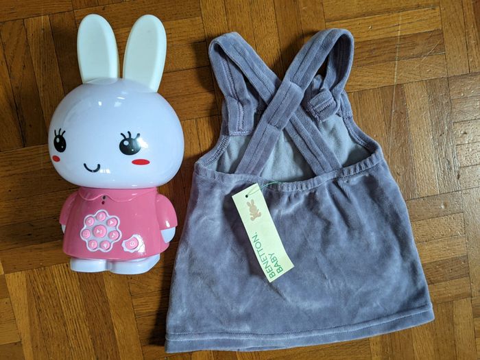 Robe chasuble velours mauve violet neuf Sisley 1 mois - photo numéro 3