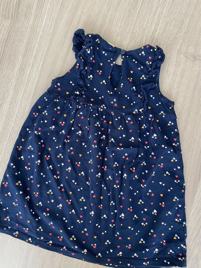 Robe bleu marine imprimés cœurs multicolores fille taille 1 an 2 ans - photo numéro 3