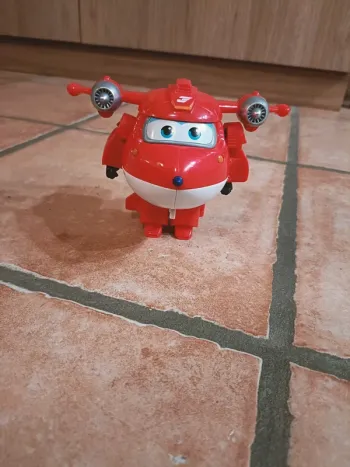Super Wings figurine transforming Jett 12 cm avec mini jett
